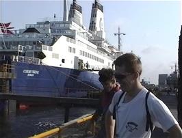 Waiting to board the enormous ferry at the Tyne Commission Quay, North Shields